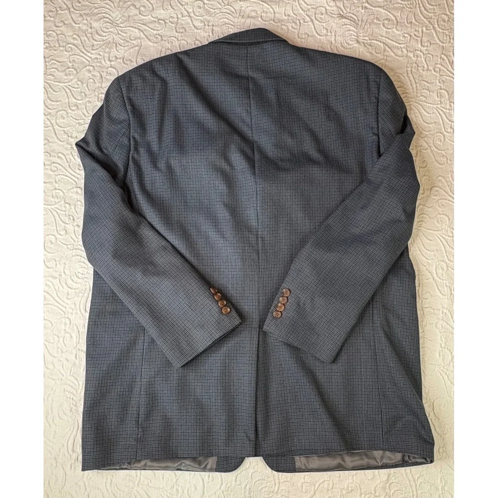L‎ Ralph Lauren VTG Herringbone Tweed Wool Blk/white Blazer Sport Coat Men 44XL